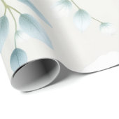 Papier Cadeau Anémone blanche & Eucalyptus Pâques (Coin rond)