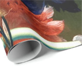 PAPIER CADEAU ANÉMONES ROUGES ROSE FLEURS BLANCHES, BOUTTERFLY E (Coin rond)