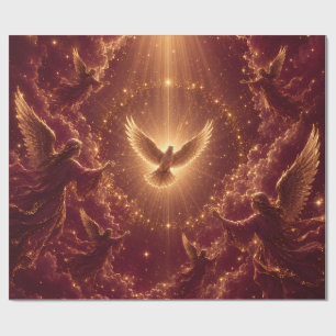 Papier cadeau ange burgundy