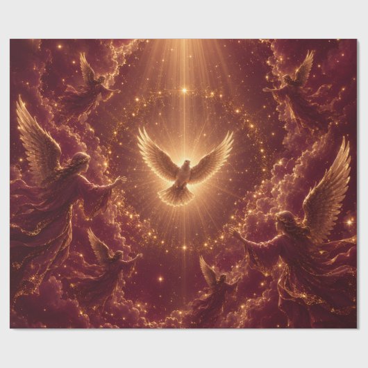 Papier cadeau ange burgundy (Plat)