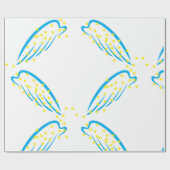 Papier Cadeau Ange céleste avec étoiles étincelantes (Plat)