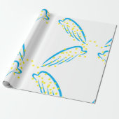 Papier Cadeau Ange céleste avec étoiles étincelantes (Déroulé)