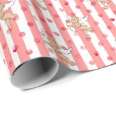 Papier Cadeau ange cupidon de la Saint-Valentin rose tiny (Coin rond)