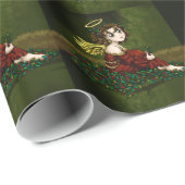 Papier Cadeau Ange de houx (Coin rond)