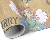 Papier Cadeau Ange de Noël (Coin rond)