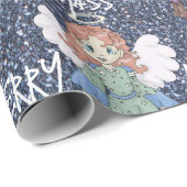 Papier Cadeau Ange de Noël (Coin rond)
