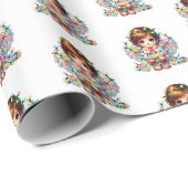 Papier Cadeau Ange de Noël (Coin rond)