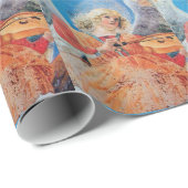 PAPIER CADEAU ANGE DE NOËL MUSICALE, JOYER L'AMOUR DE LA PAIX (Coin rond)