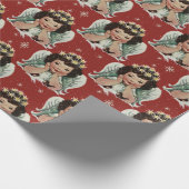 Papier Cadeau Ange de Noël Vintage (Coin)