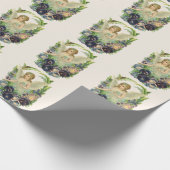 Papier Cadeau Ange de Pâques victorien avec Fleurs de Pansy Viol (Coin)