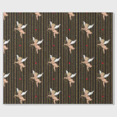 Papier Cadeau Ange de Saint Valentin sur bandes de parties scint (Plat)