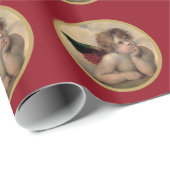 Papier Cadeau Ange de Sistine Madonna par Raphael (Coin rond)
