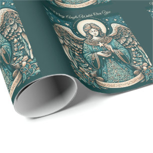 Papier Cadeau Ange d'or de la paix