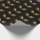 Papier Cadeau Ange d'or sur arrière - plan noir (Coin)