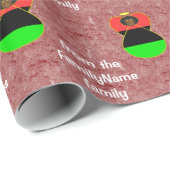 Papier Cadeau Ange du drapeau africain américain (Coin rond)