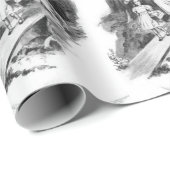 Papier Cadeau Ange gardant un enfant de fille (Coin rond)