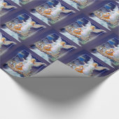 Papier Cadeau Ange gardien, enfants et pont (Coin)