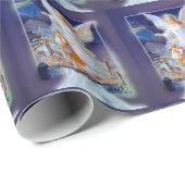 Papier Cadeau Ange gardien, enfants et pont (Coin rond)