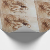 PAPIER CADEAU ANGE JOUER LYRA SUR LES NUAGES (Coin)