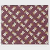 Papier Cadeau Ange mignon de Noël jouant une cannelure (Plat)