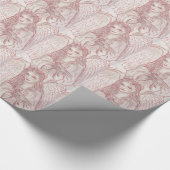 Papier Cadeau Ange paisible en rouge (Coin)
