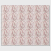 Papier Cadeau Ange paisible en rouge (Plat)