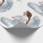 Papier Cadeau Ange vintage dans le blanc (Coin)