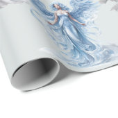 Papier Cadeau Angel Angelic Noël hiver (Coin rond)