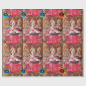 PAPIER CADEAU ANGEL AVEC ROSE ET PIERRES BLEU ROUGE (Plat)