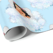 Papier Cadeau Angel dans les nuages 4-Lt Bleu-GIFT WRAPPING PAPI (Coin rond)