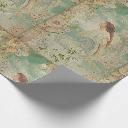 Papier Cadeau Angel Fleurs blanches Ciel bleu (Coin)