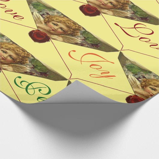 Papier Cadeau ANGEL HEART RED WAX SEAL Love Peace Joie (Coin)