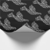 Papier Cadeau Angel Love Dove, Blanc sur Noir (Coin)