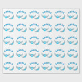 Papier Cadeau Angel Pis Animaux En Bleu (Plat)