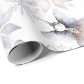 Papier Cadeau Angel Snowflakes Aquarelle Noël Noël Noël (Coin rond)