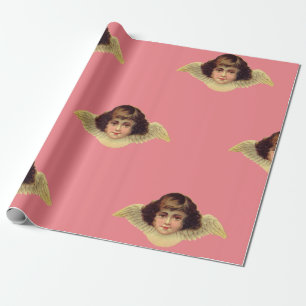 Papier Cadeau ANGEL vintage EN ROSE LE CADEAU DE LA Saint-Valent