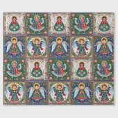 Papier Cadeau Angels Inspired by Christmas Folk Art a Roll of (Plat)
