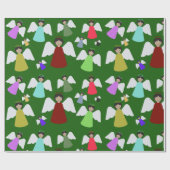 Papier Cadeau Anges colorés Noël Motif (Plat)