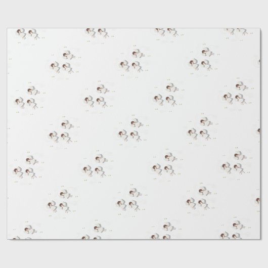 Papier Cadeau Anges de Noël (Plat)