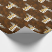 Papier Cadeau Anges de Noël d'or (Coin)