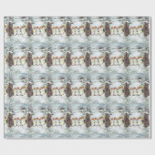 Papier Cadeau Anges de Noël Hiver Jour de Noël (Plat)