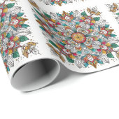 Papier Cadeau anges de Noël multicolores (Coin rond)