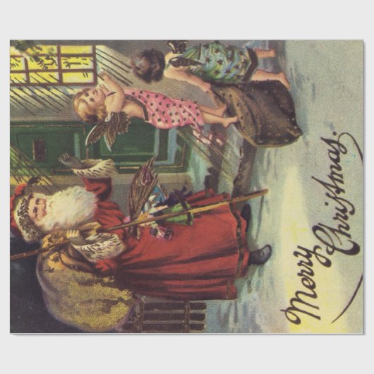 Papier Cadeau Anges du père noël et de Noël (Plat)