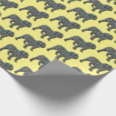 Papier Cadeau Anglais Bulldog Silhouette Y&B Grid Jaune (Coin)
