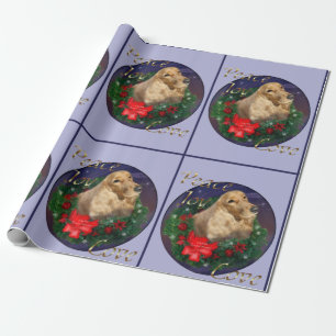 Papier Cadeau Anglais Cocker Spaniel Christmas
