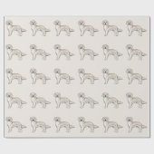 Papier Cadeau Anglais Crème Golden Retriever mignon chien Motif (Plat)