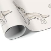 Papier Cadeau Anglais Crème Golden Retriever mignon chien Motif (Coin rond)