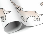 Papier Cadeau Anglais Crème Golden Retriever Motif de dessin de (Coin rond)