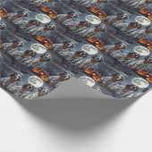 Papier Cadeau Anglais Setter Halloween Éffrayant (Coin)