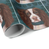 Papier Cadeau Anglais Springer Spaniel (Coin rond)